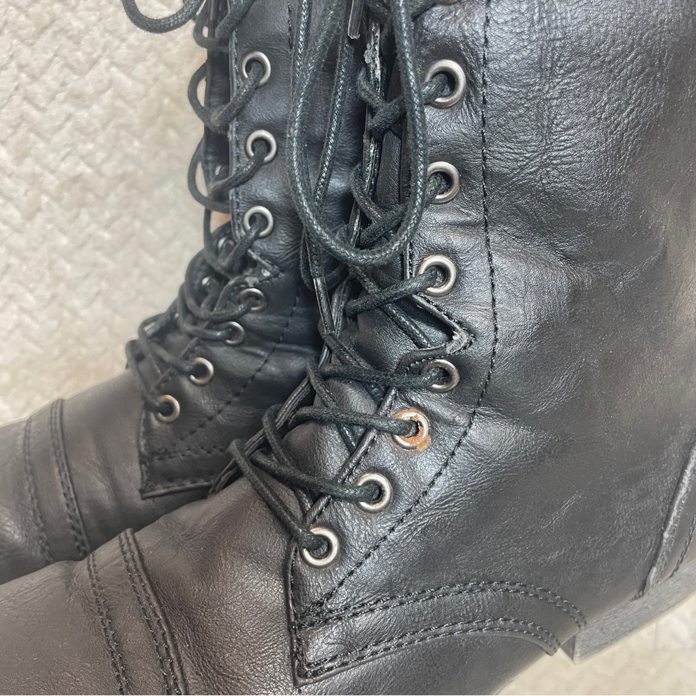 Madden Girl Black Lace-up‎ Combat Grunge Boots size 11 - Picture 8 of 11